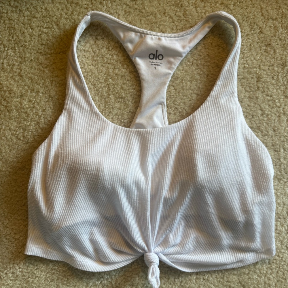 ALO Yoga Women's Ribbed White Tank Top